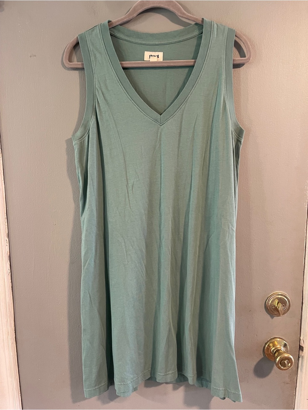 Pact Softspun A-Line Tank Dress Seafoam Green Size L